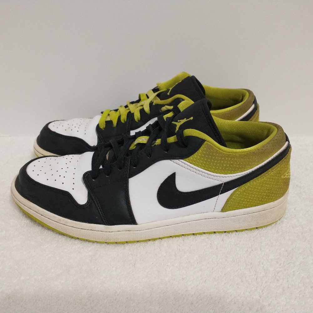 Nike Jordan 1 Low Black Cyber Green White Shoes CK3022-003 Men's Size 9.5